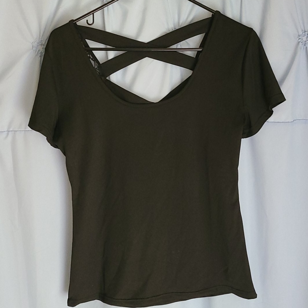 Criss cross back shirt